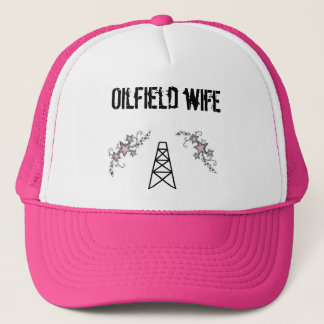 gorra del rosa de la esposa del campo petrolífero