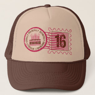 Gorra del sello 16 del cumpleaños