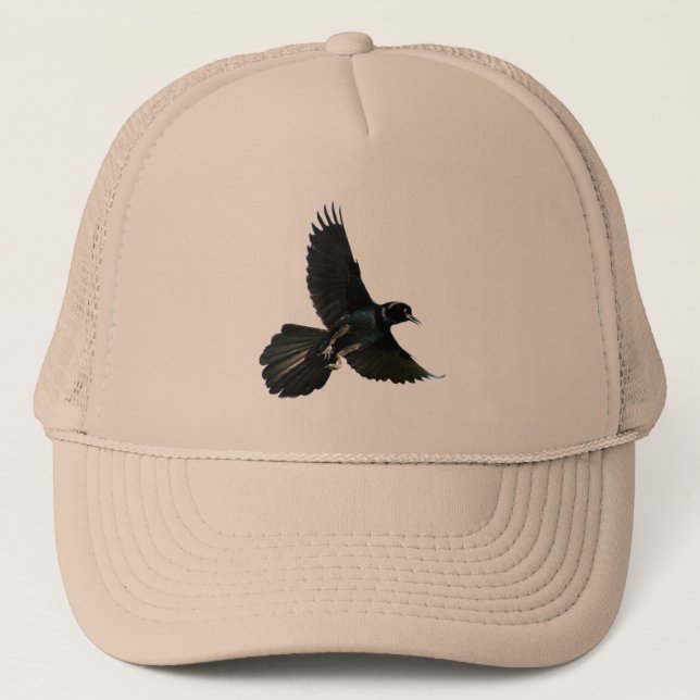 Gorra del vuelo del pájaro del cuervo del cuervo (Anverso)