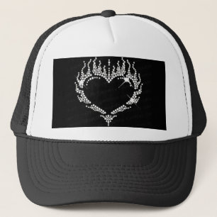 Gorra diamante de imitación blanco del camionero