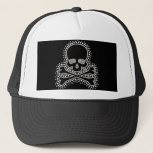 Gorra diamante de imitación blanco del camionero