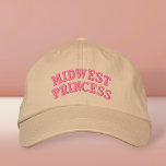 Gorra enbrozada de princesa del medio oeste<br><div class="desc">Gorra de béisbol de bordado rosa "MIDWEST PRINCESS",  disponible en una variedad de colores y estilos gorras.</div>