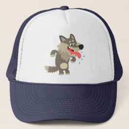Gorra Famished lindo del lobo del dibujo animado