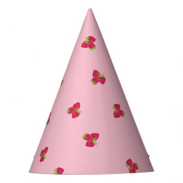 Gorra Fiesta con tema de fresa con fondo rosado