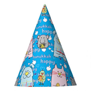 Gorra Fiesta de Hanukkah "Perro, gato, ratón y p