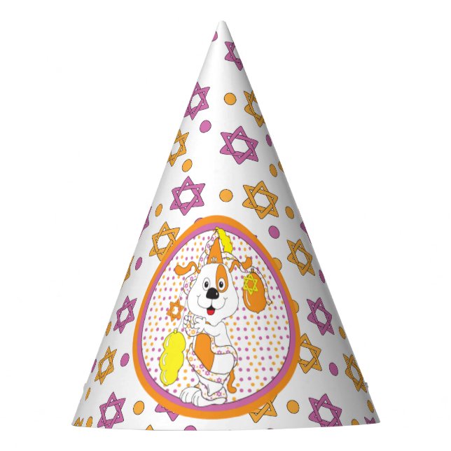 Gorra Fiesta de Hanukkah "Zeevie/dog with Balloons (Anverso)