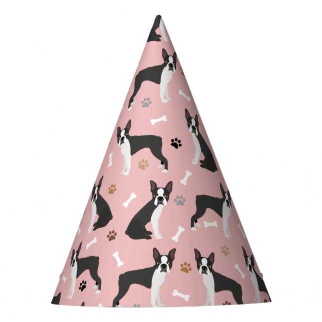 Gorra Fiesta de Huesos y Paws de Boston Terrier (Anverso)