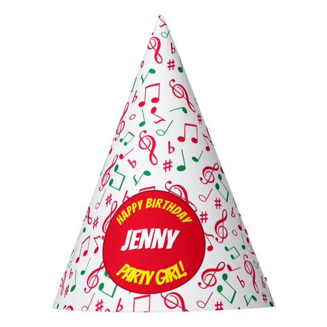 Gorra Fiesta de notas musicales (Anverso)