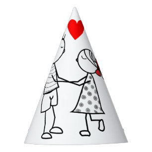 Gorra Fiesta de papel de pareja romántica