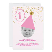 Gorra fiesta - Invitación de primer cumpleaños de