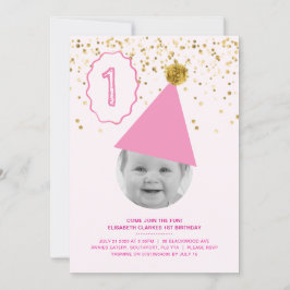Gorra fiesta - Invitación de primer cumpleaños de