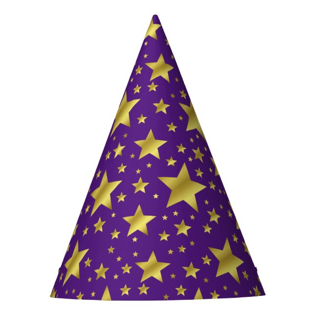 Gorra Fiesta morado de las estrellas doradas (Anverso)