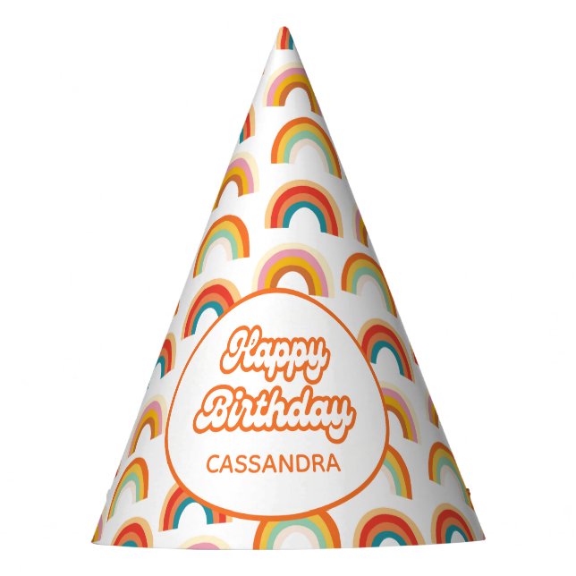 Gorra Fiesta retro arcoiris colorido (Anverso)