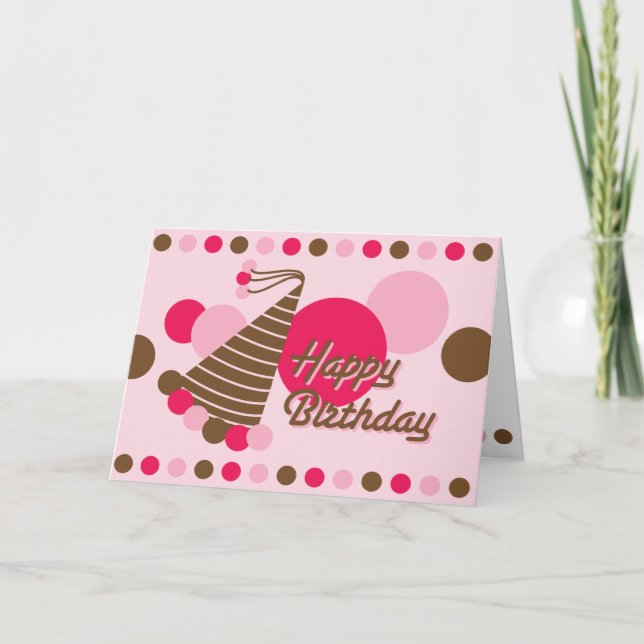 Gorra Fiesta retro - Tarjeta de cumpleaños (Anverso)