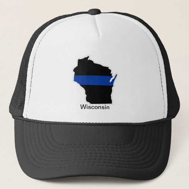 Gorra fino del camionero de Wisconsin Blue Line (Anverso)