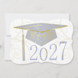 Gorra floral azul cielo y dorado tarjeta 2027