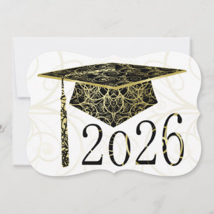 Gorra floral negra y dorada Tarjeta 2026