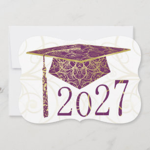 Gorra floral púrpura y dorada Tarjeta 2027