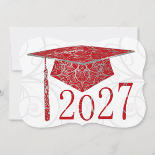 Gorra floral roja y plateada Tarjeta 2027