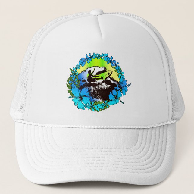 Gorra gráfico retro de Groovy Hawaiian Surfer 1960 (Anverso)