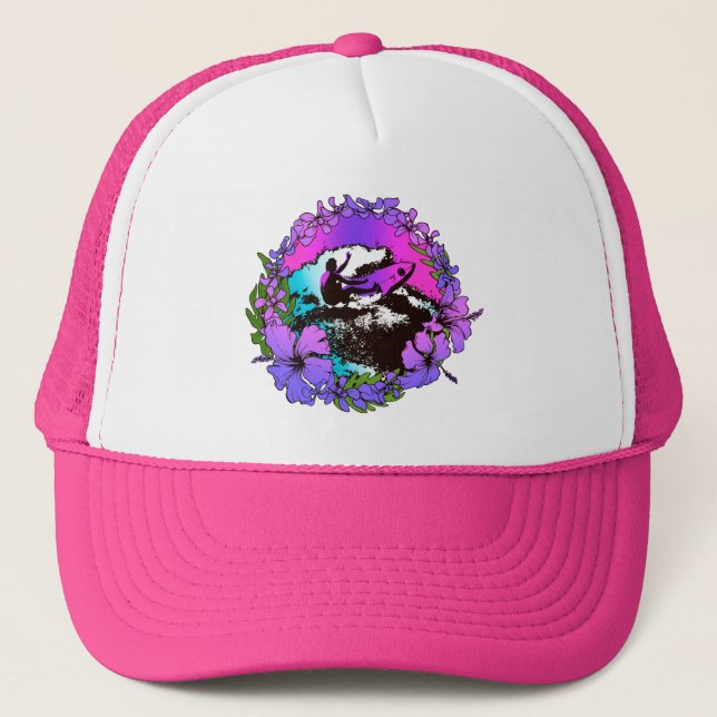 Gorra gráfico retro de Groovy Hawaiian Surfer 1960 (Anverso)