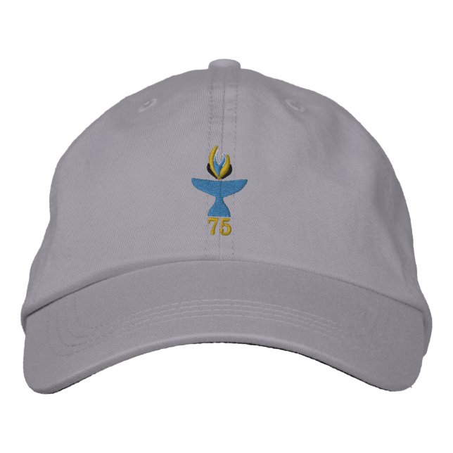 Gorra gris con logotipo bordado (Anverso)