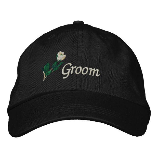 Gorra Groom con rosa blanca (Anverso)