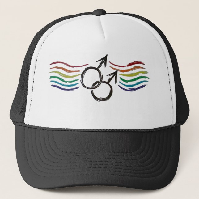 Gorra masculino gay del símbolo del orgullo (Anverso)