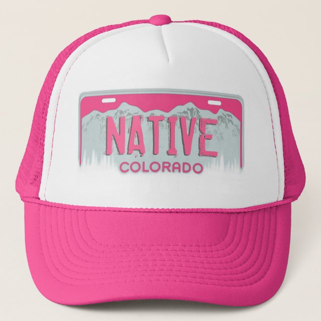 Gorra nativo rosado de la placa de Colorado (Anverso)