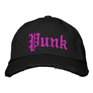 Gorra negro angustiado por Punk rosa