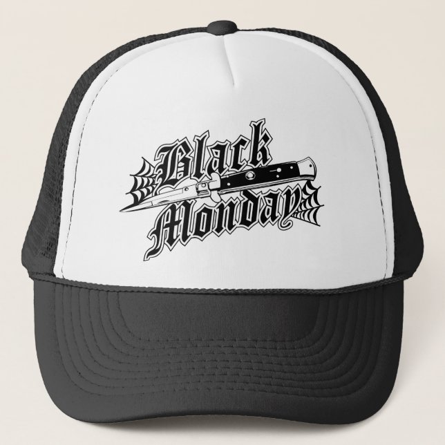 Gorra negro del camionero del Switchblade de lunes (Anverso)