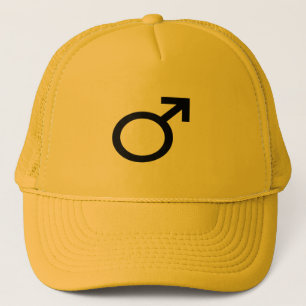 Gorra negro y amarillo del símbolo masculino