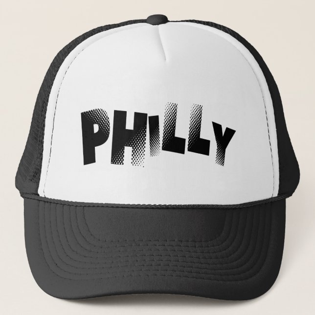 Gorra negro y blanco del camionero de Philly (Anverso)