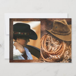 Gorra occidental y Invitación Lasso Grad con foto