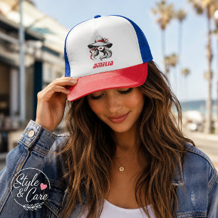 Gorra para camionero de moda con texto de nombre A