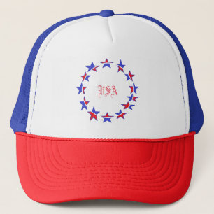 Gorra patriótica azul rojo.