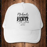 Gorra personalizado | Bacheler Party All Stars<br><div class="desc">Gorra personalizado | Los gorras personalizados de la Bachelor Party All Stars son el mejor regalo para tus amigos que recuerden tu día especial. ¡Saludos a una divertida y memorable fiesta de despedida de TODAS las ESTRELLAS! Agregue la redacción de su personalizado a este diseño utilizando los cuadros "Editar esta...</div>