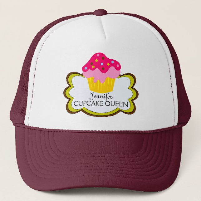 Gorra personalizado de torta rosada caprichosa (Anverso)