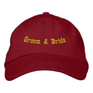 Gorra personalizado Groom Bride Custom Wedding Red