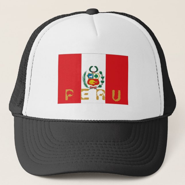 Gorra peruano del recuerdo de la bandera de Perú (Anverso)