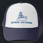 Gorra pesquero | Nacido para pescar con diseño de<br><div class="desc">Gorra pesquero | Nacido para pescar con diseño de barco. Una idea de regalo divertida para los aficionados al yate,  al barco y a la pesca. También genial para jubilados.</div>