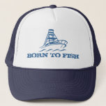 Gorra pesquero | Nacido para pescar con diseño de<br><div class="desc">Gorra pesquero | Nacido para pescar con diseño de barco. Una idea de regalo divertida para los aficionados al yate,  al barco y a la pesca. También genial para jubilados.</div>