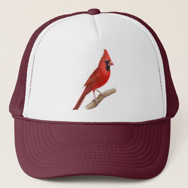 Gorra rojo cardinal masculino de la malla del (Anverso)