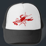 Gorra rojo del camionero de la langosta<br><div class="desc">Gorra rojo del camionero de la langosta. Diseño del casquillo de los mariscos.</div>