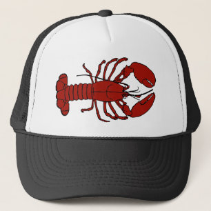 Gorra rojo del camionero de la langosta