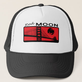 Gorra rojo del camionero de la luna