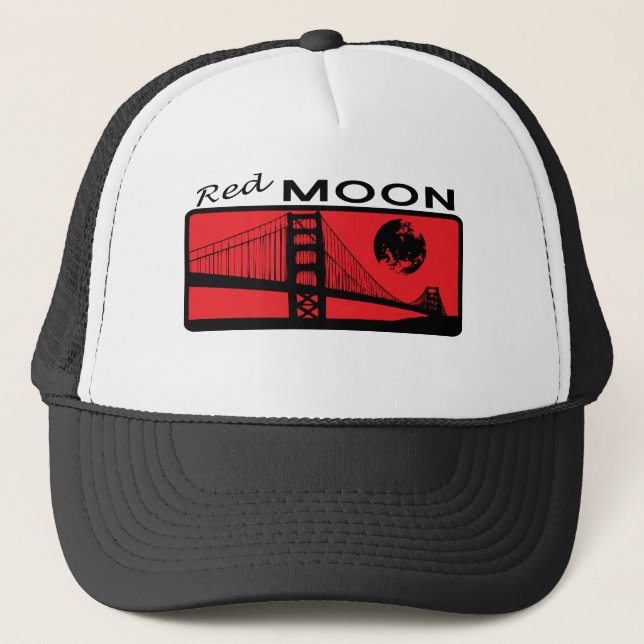 Gorra rojo del camionero de la luna (Anverso)