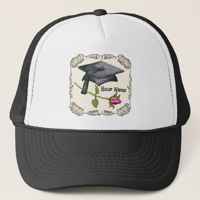 Gorra Rosa de tapón de graduación (Anverso)
