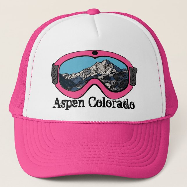 Gorra rosado de las gafas de la nieve de Aspen (Anverso)