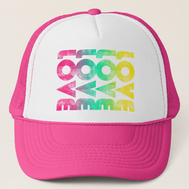 Gorra rosado de neón del camionero del amor (Anverso)